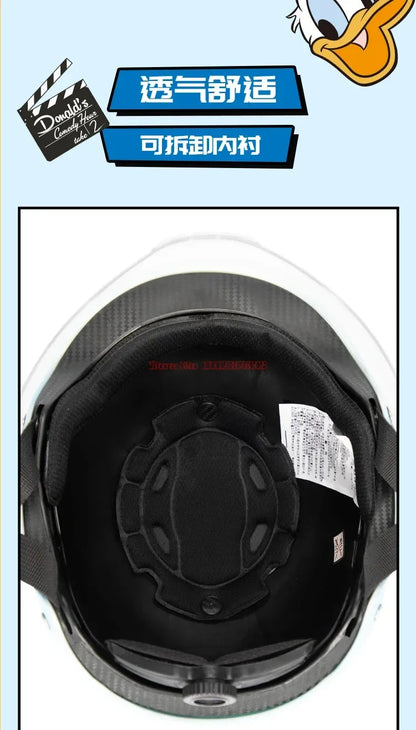 Summer Disney Donald Duck Motorcycle Super Light Open Face Helmet For Children Adult Helmet Safety Protective Helmet Gift Toy