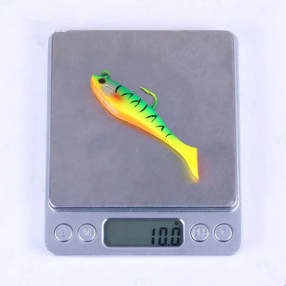 Sea Fishing Jigs Head Silicone Soft Bait 8cm-10g T tail Wobbler Fishing Lure Artificial Rubber Bait Swimbait Fishing Tackle