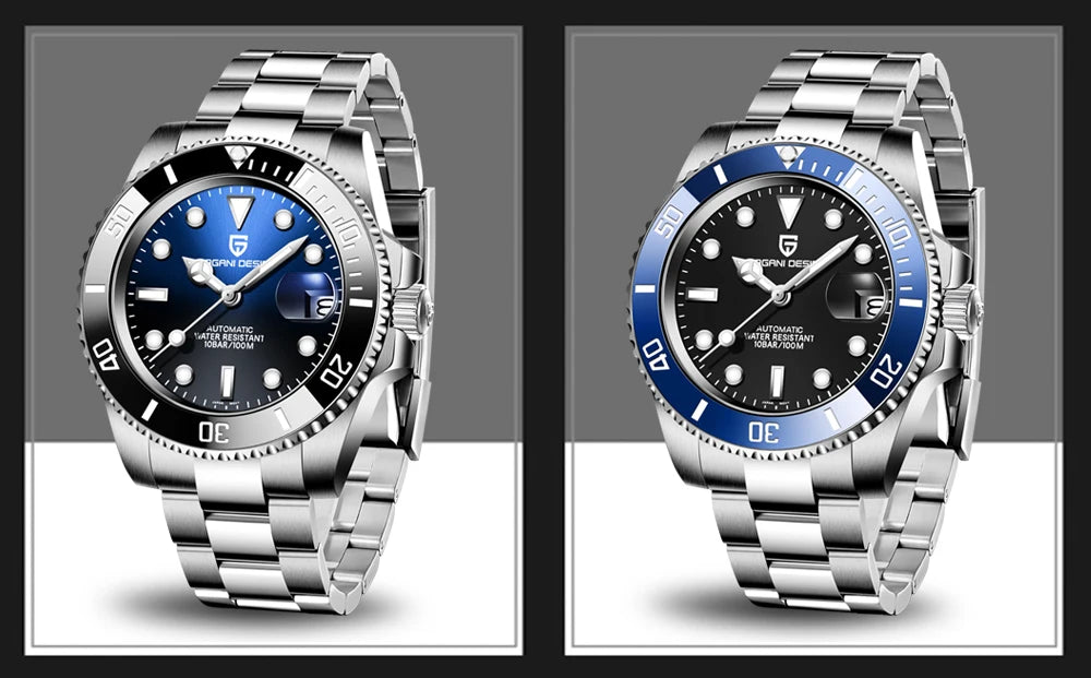 PAGANI DESIGN Men's Mechanical Wristwatches Luxury Brand Mens Watch NH35 100m Waterproof Sapphire Diving Watch reloj hombre