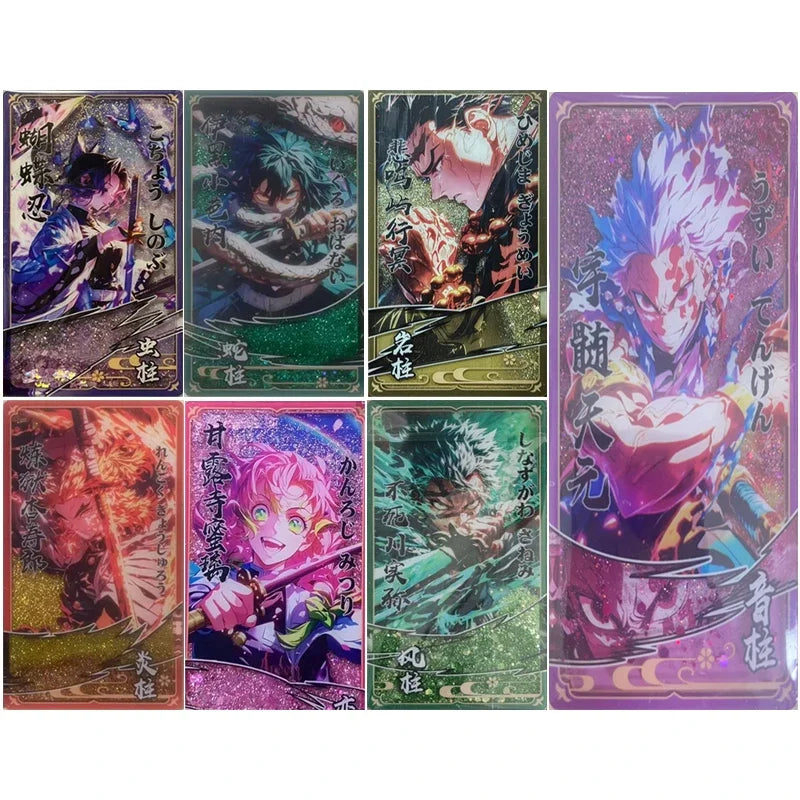 Anime Demon Slayer Quicksand Cards Kanroji Mitsuri Kochou Shinobu Iguro Obanai Uzui Tengen Collection Cards Birthday Gifts Toys