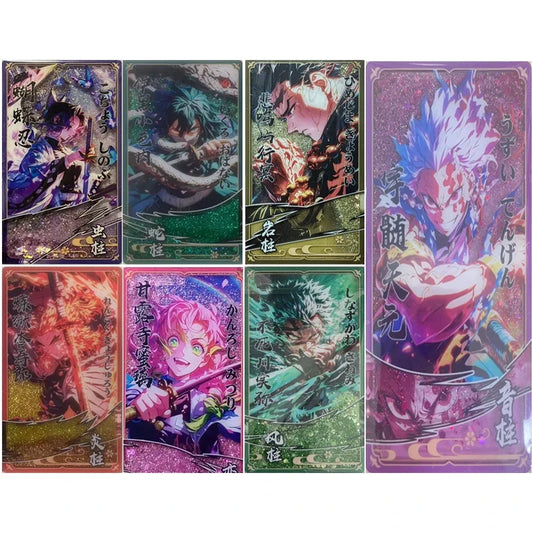 Anime Demon Slayer Quicksand Cards Kanroji Mitsuri Kochou Shinobu Iguro Obanai Uzui Tengen Collection Cards Birthday Gifts Toys