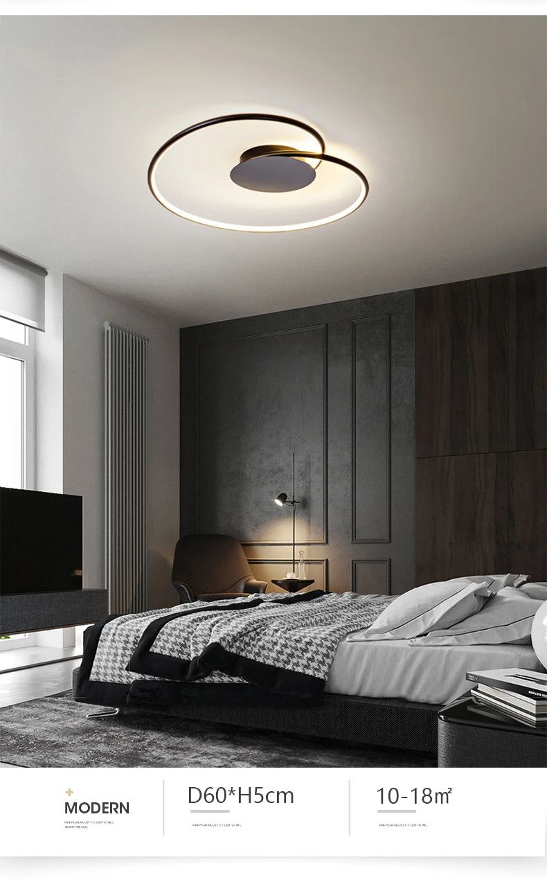 Bedroom Lamps  Mordern Minimalism Led Ceiling Lamp Creative Dimmable Study Room Light Indoor Lighting Home Decor Luster Fixtures