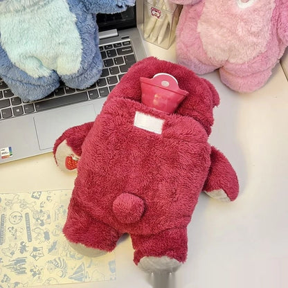 Bolsa de agua caliente de felpa extragrande con forma de puntada de Augo Animation, calentador de manos de invierno para estudiantes, bolsa de agua caliente de alto valor con dibujos animados para niñas