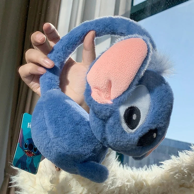 Original Disney Stitch Alex Didi Ear Muffs Gloves Plush Windproof Warm Cute 2024 New Ear Bags Children Ear Cover Winter Kid Gift
