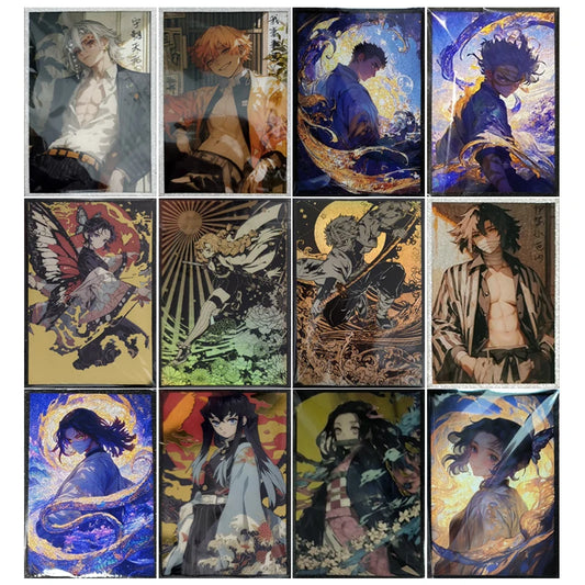 Anime Demon Slayer Kamado Nezuko Kochou Shinobu Rengoku Kyoujurou Kanroji Mitsuri Collection Cards Birthday Gift Children's Toys
