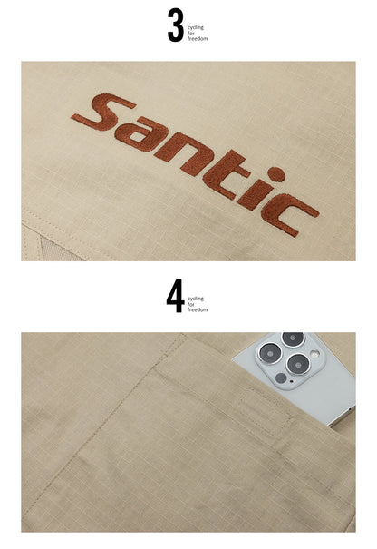 Santic 2024 Summer New Men's Cycling Jerseys Athletic Casual Bicycle Cycling Outdoor Casual Shirt Short Sleeve WM24C07046K