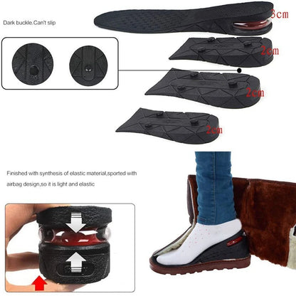 1Pair Height Increase Insole for Feet 3cm 5cm 7cm 9cm Variable Height Shoes Insoles Men Women Air Shock Absorbing Shoe Pads