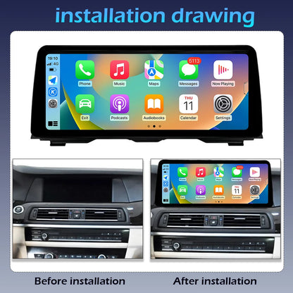 Android 14 Wireless CarPlay For BMW 5 Series F10 F11 2011 - 2017 CIC NBT System Car Radio Multimedia Video Player Navigation GPS