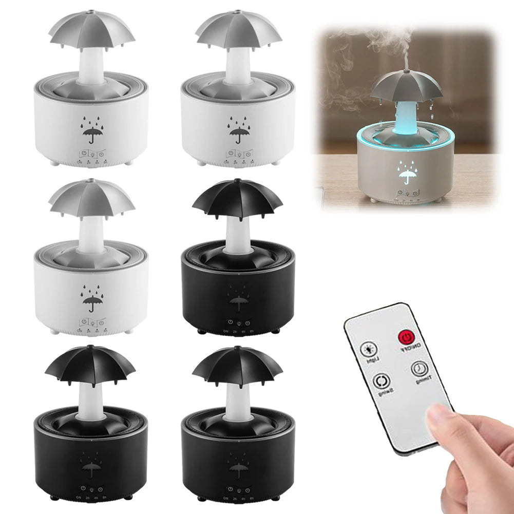 Rotating Umbrella Essential Oil Diffuser with 7 LED Night Light Aromatherapy Diffuser Auto Shut-Off for Home Office