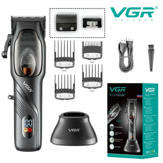VGR Original Barber Professional Hair Clipper Beard Hair Trimmer For Men Electric Adjustable Haircut Machine Rechargeable V-269