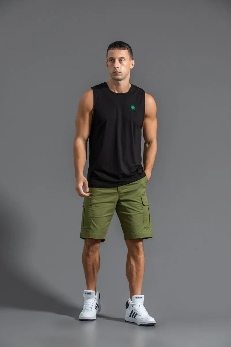 Plus Size Men's Sport Fitness Vest Cotton Trendy Sleeveless T-Shirt Shoulder Vest Casual Top Clearance Special Price