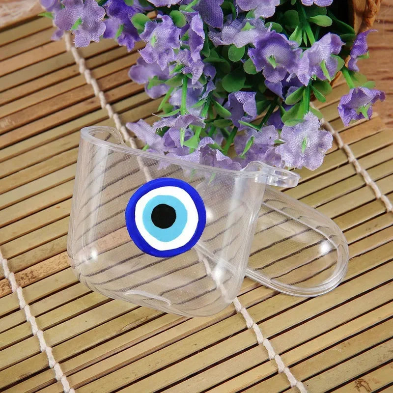 Turkish Lucky Eye Blue Evil Clear Earphone Case for Airpods 1 2 3 4 4th Pro 1 2 Bluetooth Earphone Cover Soft Silicone Coque