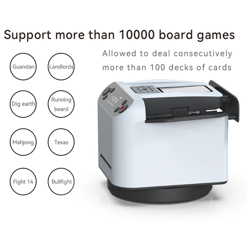 Distributeur automatique de cartes, mélangeur de cartes rechargeable, machine de distribution de cartes à jouer avec 4 boutons d'enchères