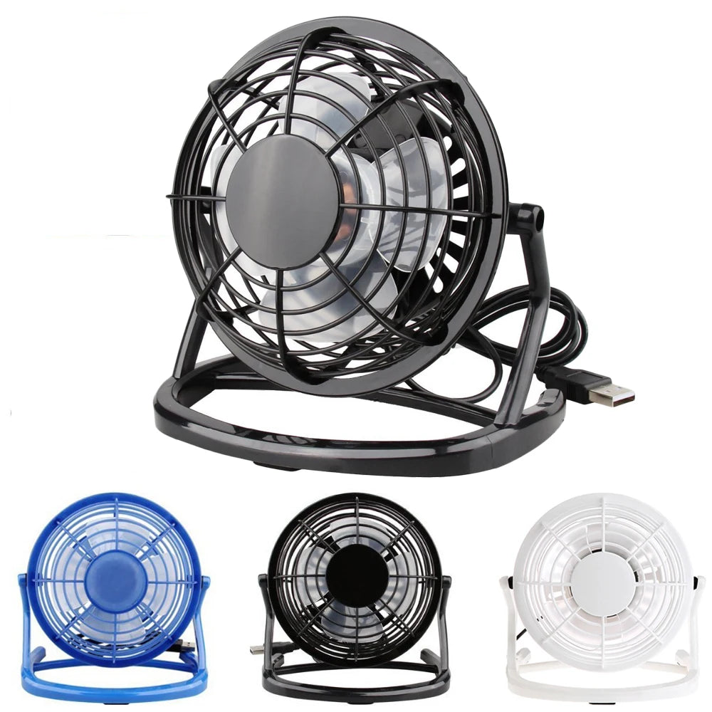 USB Silent Fan Desk Cooler for Laptop Notebook Desktop PC Ofiice Summer Cooling Fan 4 Blades Rotatable USB Mini Fans Socket