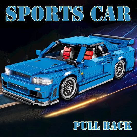 Technical Racing Car Models Speed Champion Car Japan Sport Cars Building Blocks Model Pull Back Vehicel Bricks Toy for Kids