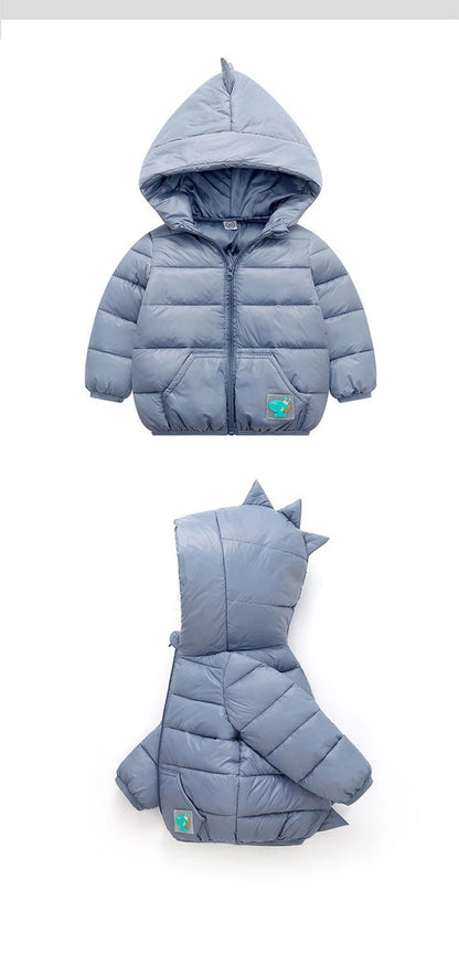 2 3 4 5 6 Years Autumn Winter Baby Boys Jacket Fashion Dinosaur Outerwear Hooded Zipper Christmas Party Girls Coat Kids Clothes