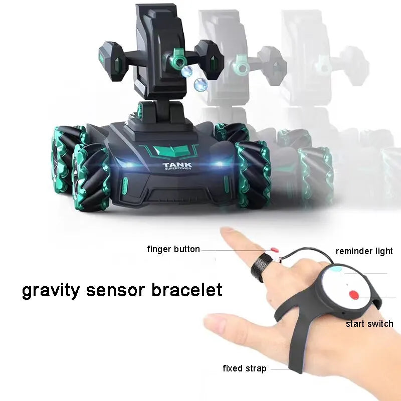 Can Launch Water Bomb Remote Control Car Gesture Induction Battle Tank Four-Wheel Drive Children's Off-road Mech Boy Toy Car
