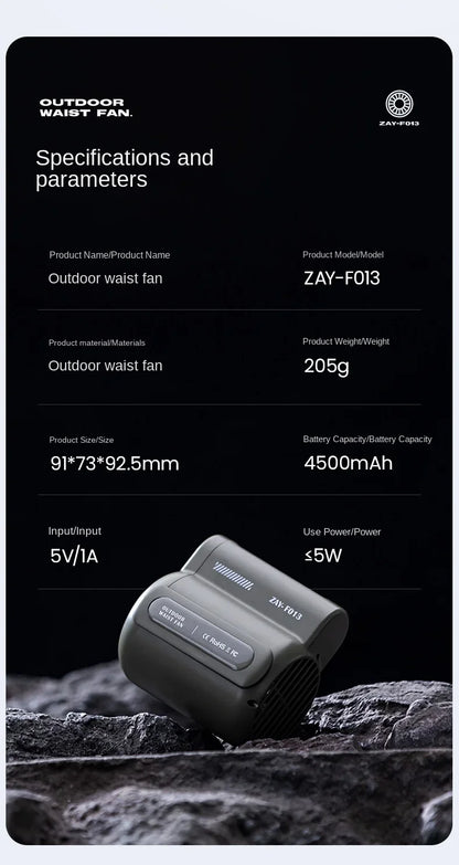 USB Fanless Fans Neck Portable Belt Fans Mini Cooling Fans Bladeless Rechargeable Wearable Air Cooler For Outdoor Sports Travel