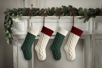 Medias navideñas grandes de 18 pulgadas, medias de compresión navideñas tejidas para niños, medias colgantes para regalar dulces, decoración navideña