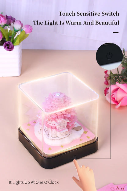Omoshiroi Block 3D Notepad 2024 Calendar 3D Sakura Tree House Memo Pad Cute Block Notes 3D Sticky Notes Christmas New Years Gift