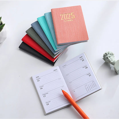 2025 A7 Mini Agenda Book Portable Diary Weekly Planner Notebooks To Do List English Notepad With Calendar School Office Supplies