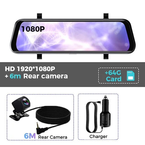 Car DVR Rear View Mirror Recorder HD Video 10 Inch Dash Cam Sony Lens Ultra HD 1920*1080P Camera Streaming Rearview Mirror