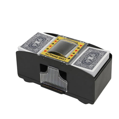 2024 New Automatic Poker Card Shuffler Board Games Battery Operated Playing Cards Shuffle 2 Deck Automatic Hand Crank