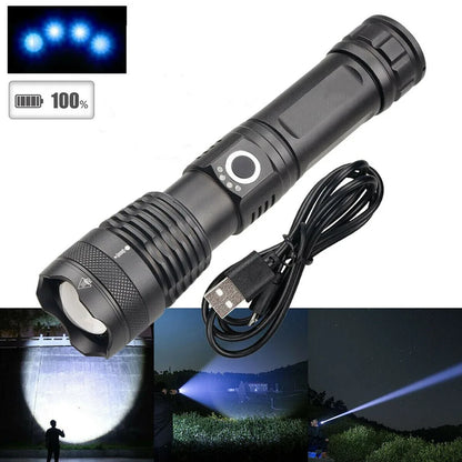 Super Bright LED Scuba Diving Flashlight P50 Underwater Waterproof UCB Rechargeable-Tactical Torch Lamp Spearfishing Lantern
