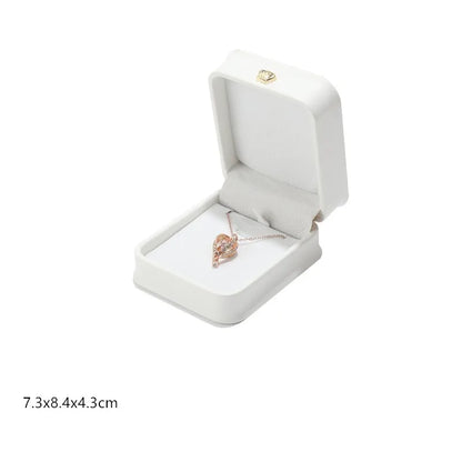 1 boîte à bijoux en cuir pour bague de mariage, pendentif, bracelet, collier, étui de rangement, emballage cadeau, boîte de présentation, vente en gros