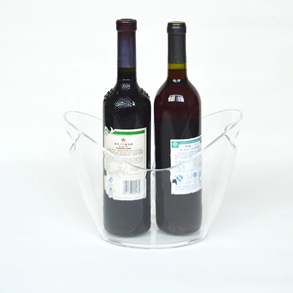 4L/8L Clear Plastic Ice Bucket or Champagne Bottles Ice Cooler Bar Decor for Home Kitchen Bar Cafe Use