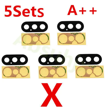 Absuhjx 5sets A++ Back Camera Glass Lens for iPhone 11 12 13 Pro Max 13Mini 14 14Plus X XS XR Rear Cam Holder