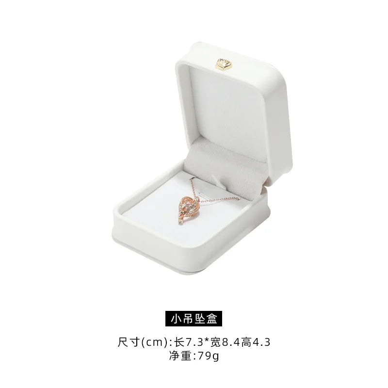 1 boîte à bijoux en cuir pour bague de mariage, pendentif, bracelet, collier, étui de rangement, emballage cadeau, boîte de présentation, vente en gros