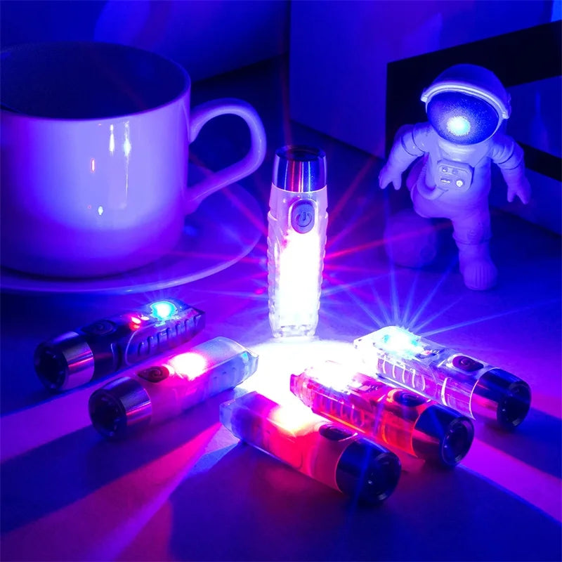 TUNENGE Mini LED Flashlight Super Bright S12 PLUS Portable Torch 600LM Waterproof Work Light Keychain Built-in Battery Magnetic