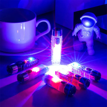 TUNENGE Mini LED Flashlight Super Bright S12 PLUS Portable Torch 600LM Waterproof Work Light Keychain Built-in Battery Magnetic