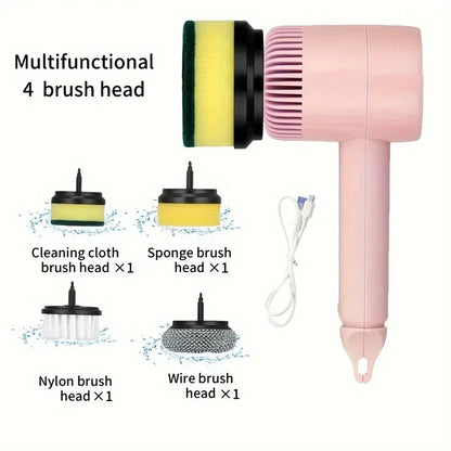 2/4/6Brush Electric Spin Scrubber, Rechargeable Cleaning Brush, Floors, Carpets, Bathrooms, Kitchens, Cordless Handheld Washer