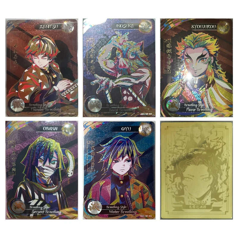 Anime Demon Slayer Agatsuma Zenitsu Hashibira Inosuke Tomioka Giyuu Rengoku Kyoujurou Collectible Card Birthday Gifts Toys