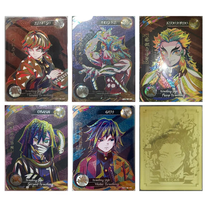 Anime Demon Slayer Agatsuma Zenitsu Hashibira Inosuke Tomioka Giyuu Rengoku Kyoujurou Collectible Card Birthday Gifts Toys