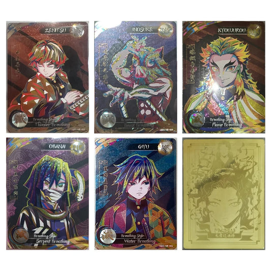 Anime Demon Slayer Agatsuma Zenitsu Hashibira Inosuke Tomioka Giyuu Rengoku Kyoujurou Collectible Card Birthday Gifts Toys