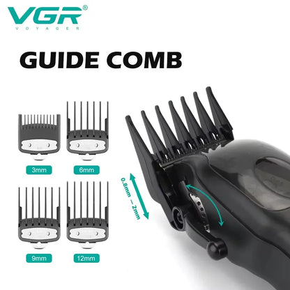 VGR Original Barber Professional Hair Clipper Beard Hair Trimmer For Men Electric Adjustable Haircut Machine Rechargeable V-269