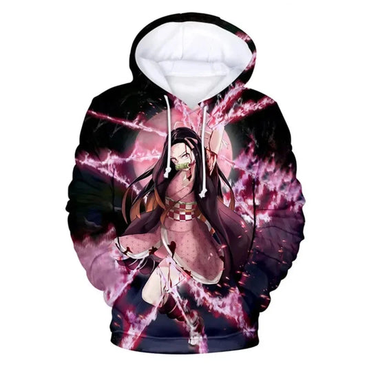 2024 New Men's Hooded Sweater Spring and Autumn Coat anime Cartoon Fashion Boys' Sweater