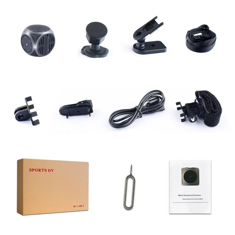 Mini cámara corporal portátil 1080P HD con visión nocturna, grabadora de video, detección de movimiento de gran angular, grabación en bucle con imán, cámaras Espia