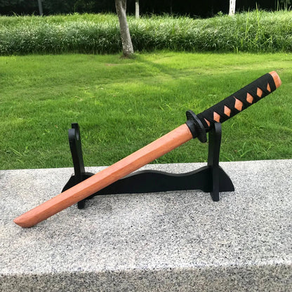 60cm Demon Katana Wood Sword Cosplay Performance Props Ninja Sword Toy For Children Aikido Wooden  Knife