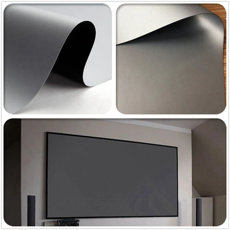 3X Projector Simple Curtain Anti-Light Screen 80 Inches Home Outdoor Office Portable 3D HD Projector Screen