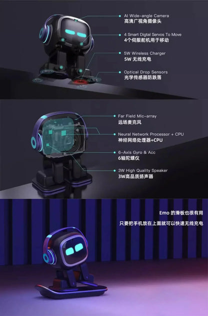 Smart Emo Robot Intelligent Emotional Voice Emopet Interaction Accompany Ai Children's Electronic Emo Pet Desktop Decoration Toy