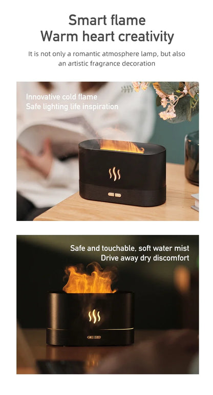 Aroma Humidifier air purifier 3D Simulation Flame Lamp Aroma Diffuser Ultrasonic Mist Humidifier For Home Essential Oil Diffuser