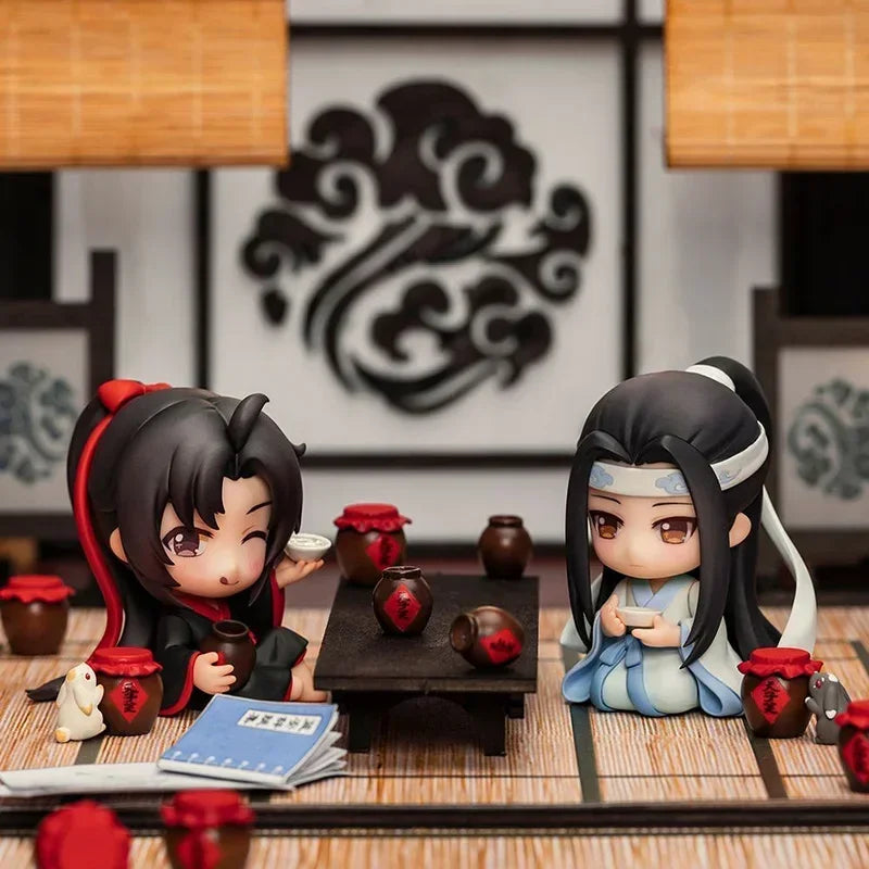 The Founder of Diabolism Q Version Action Figure Pvc Cute Wei Wuxian Lan Xichen Anime Model Statue Doll Collection Kids Toy Gift