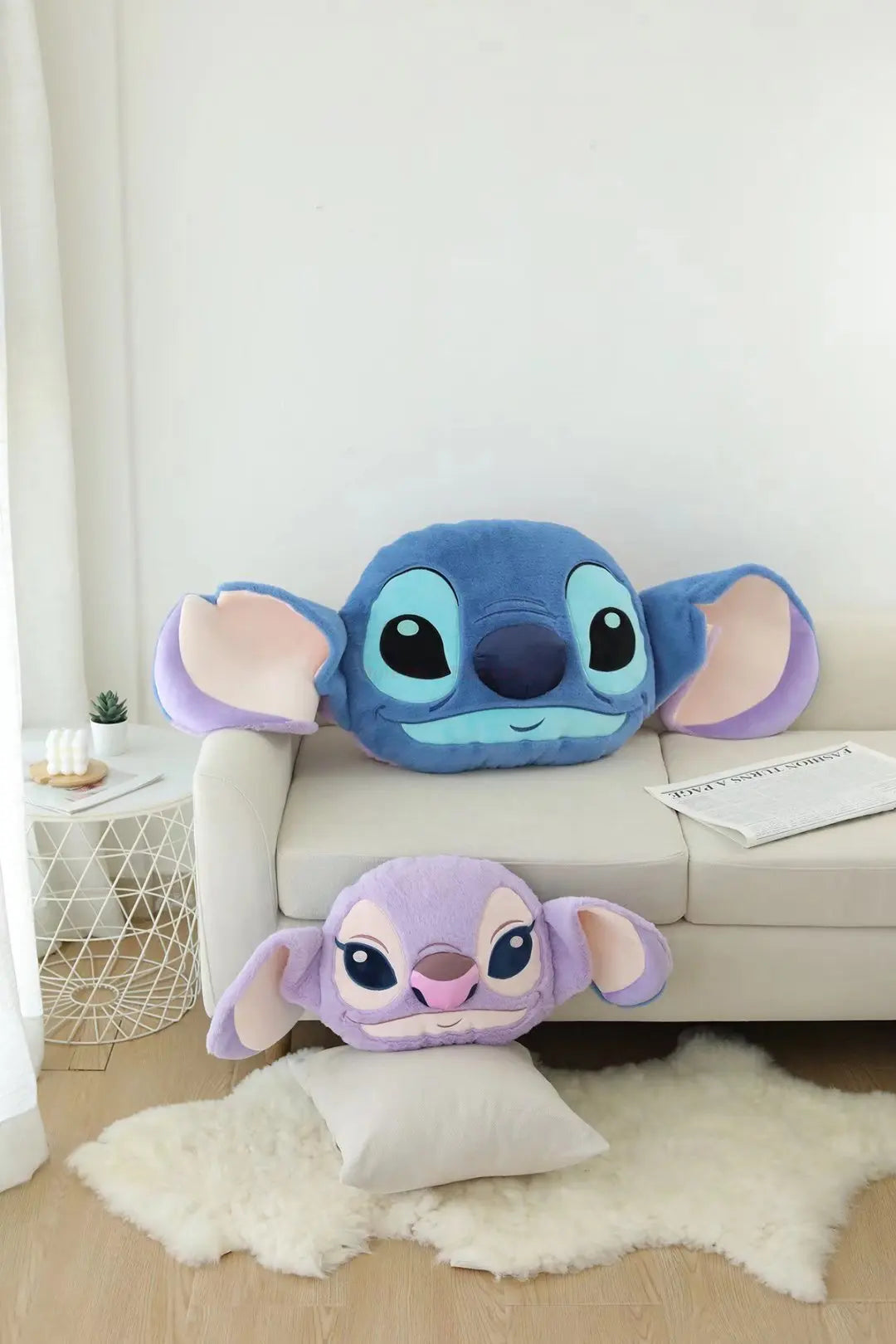 45/75/108cm Disney Stitch Kawaii Plush Toy Stuffed Animal Doll Double Sided Cushion Pillow Cartoon Room Cute Decor Anime Peluche