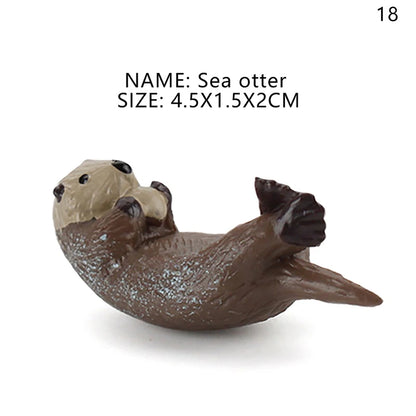 Simulation Marine Life Action Figures Ocean Animal Model Educational Toys Cake Topper,Collection Gift Shark Dolphin Hammerhead