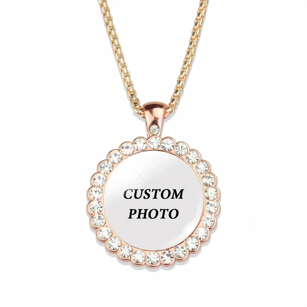 Collar con foto personalizado, cruz circular en forma de media luna, búho esférico, con una variedad de opciones de regalos para amigos