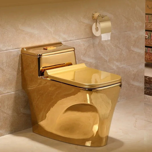 Safe and Comfortable Luxury Western Bath Ceramic Gold Toilet S Trap  WC Toilet